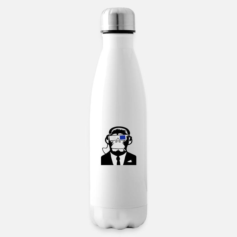 Urban Electro 3D Designs: Ape 3D Monkey Affe - Isolierflasche - Weiß