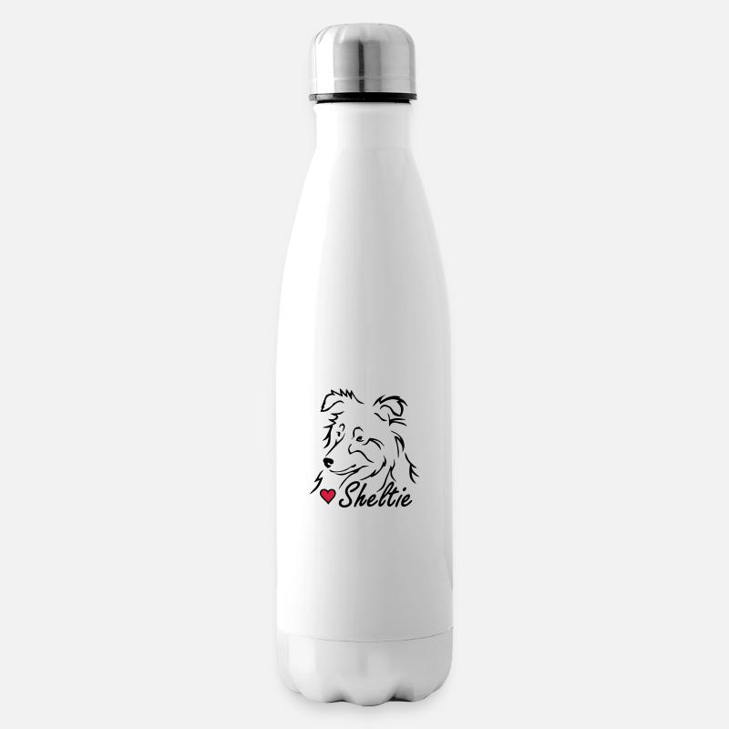 Sheltie ❤ - Isolierflasche - Weiß