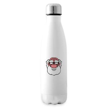 opa alt grossvater papa hornbrille bart nerd geek - Isolierflasche - Weiß - Rechts