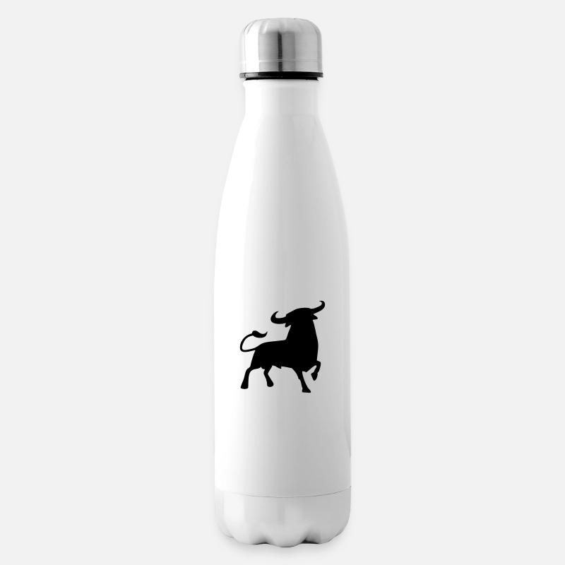 kampfstier andalusien spanischer baskischer stier - Isolierflasche - Weiß