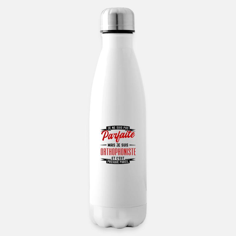 pas parfaite mais orthophoniste - Bouteille isotherme - blanc