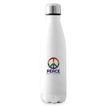 Weltfrieden, Frieden, Friedenssymbol, Friedenszeichen, - Isolierflasche - Weiß - Rechts