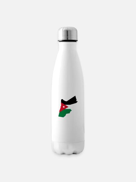 Jordanien Flagge Landkarte - Isolierflasche - Weiß