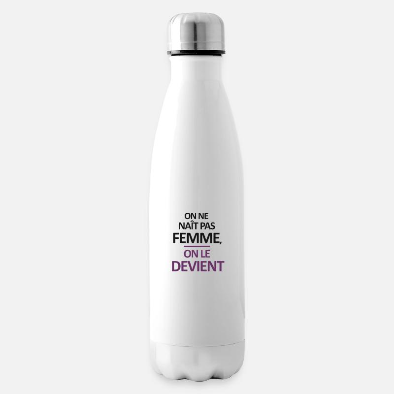 On ne naît pas femme, on le devient - Bouteille isotherme - blanc