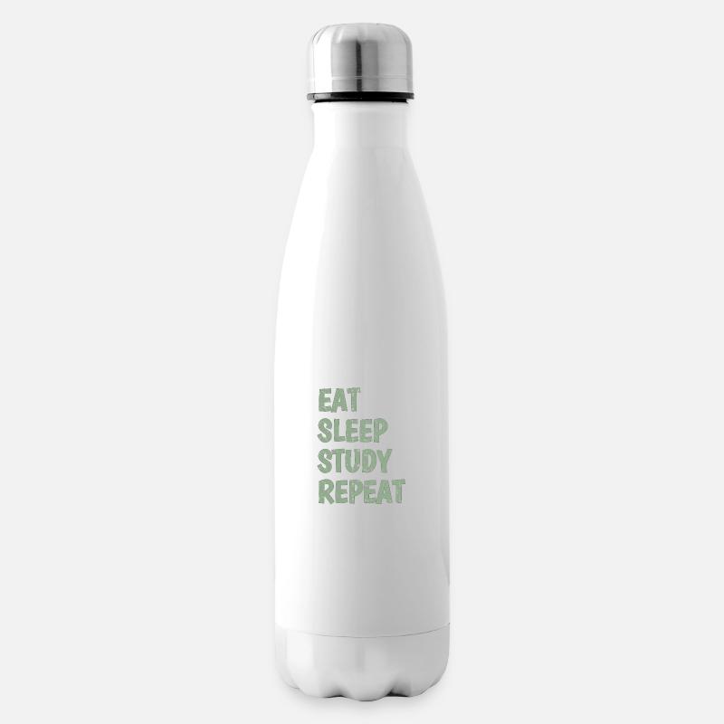 Eat Sleep Study Repeat - Isolierflasche - Weiß