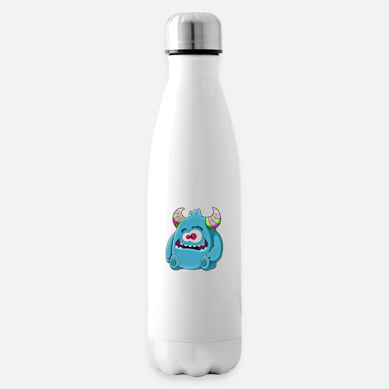 Kleines süßes witziges Monster Nr.6 - Isolierflasche - Weiß
