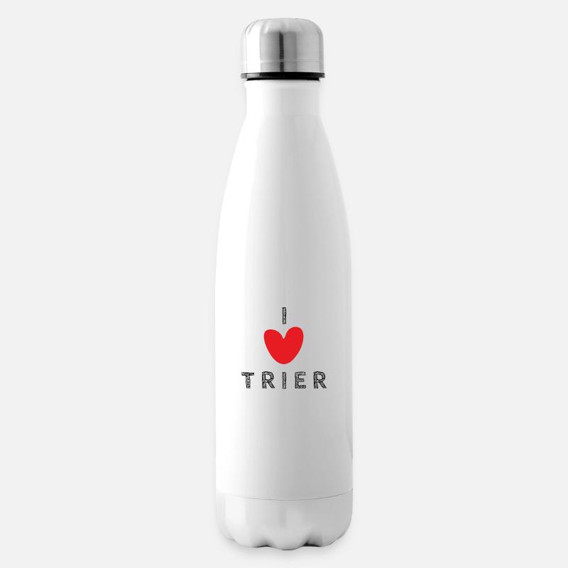 I love Trier (black) - Isolierflasche - Weiß