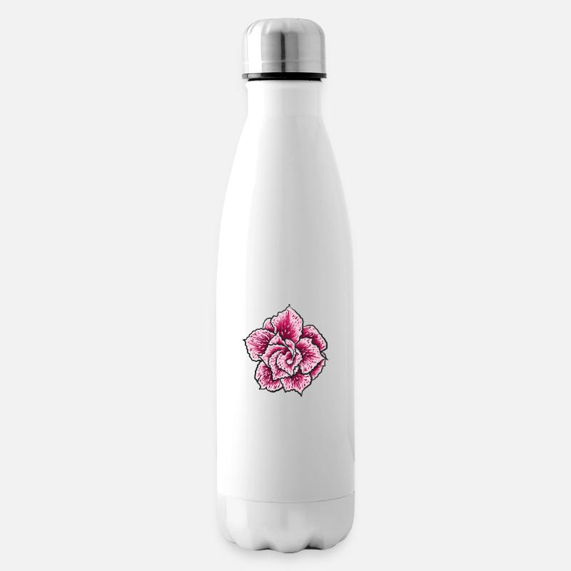 Blume - Isolierflasche - Weiß