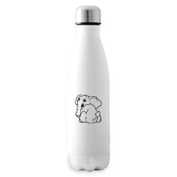 Elefant dreht sich um - überrascht, erschrocken - Isolierflasche - Weiß - Rechts