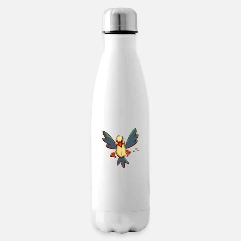 Lik the grumpy bird - Insulated Water Bottle - white