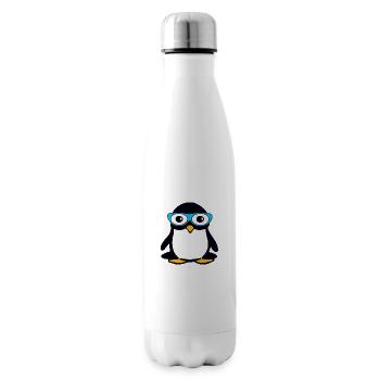 Penguin with blue glasses - Insulated Water Bottle - white - Right