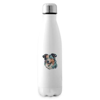 Australischer Schäferhund - Isolierflasche - Weiß - Rechts