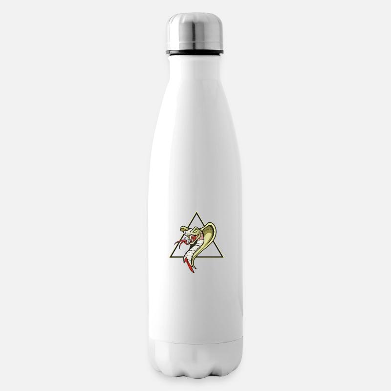 Schönes Schlangen Design Kobra - Isolierflasche - Weiß