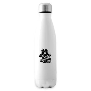 Cute Little Monkey | Orchestra in Banksy style - Insulated Water Bottle - white - Right