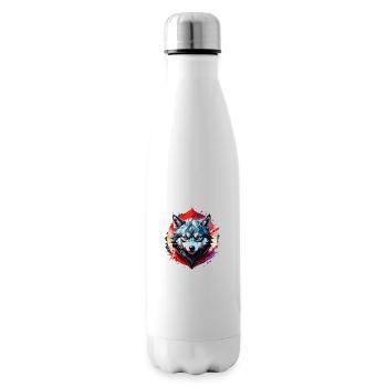Wolf Tattoo - Insulated Water Bottle - white - Right