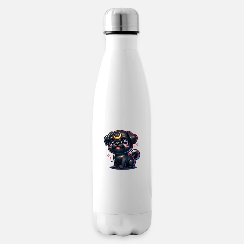 Moon Magic Pug - Insulated Water Bottle - white