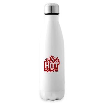 Das Wort "HOT" - Isolierflasche - Weiß - Rechts