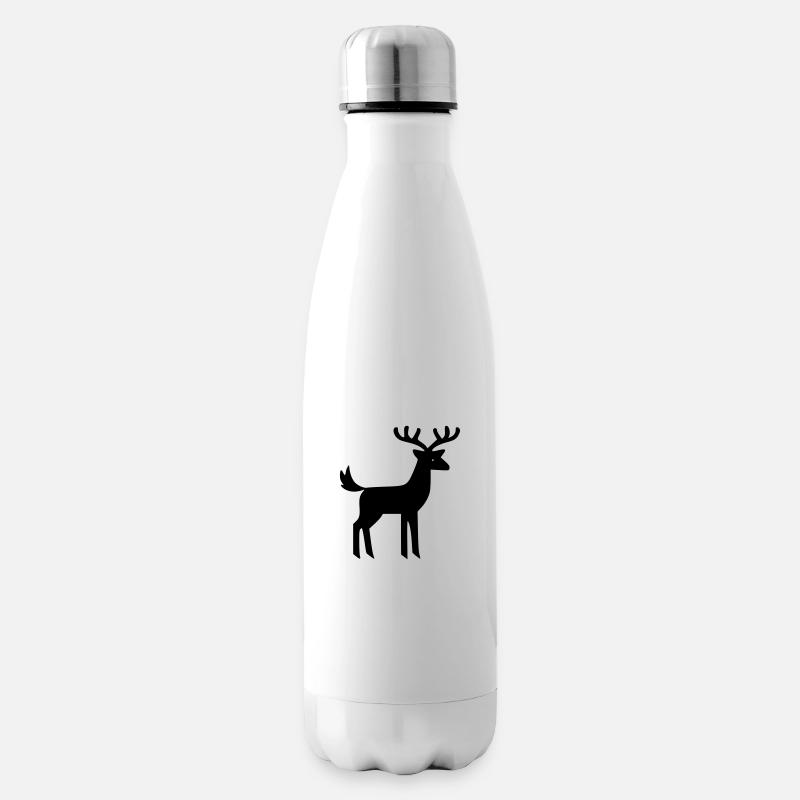 Deer - Insulated Water Bottle - white