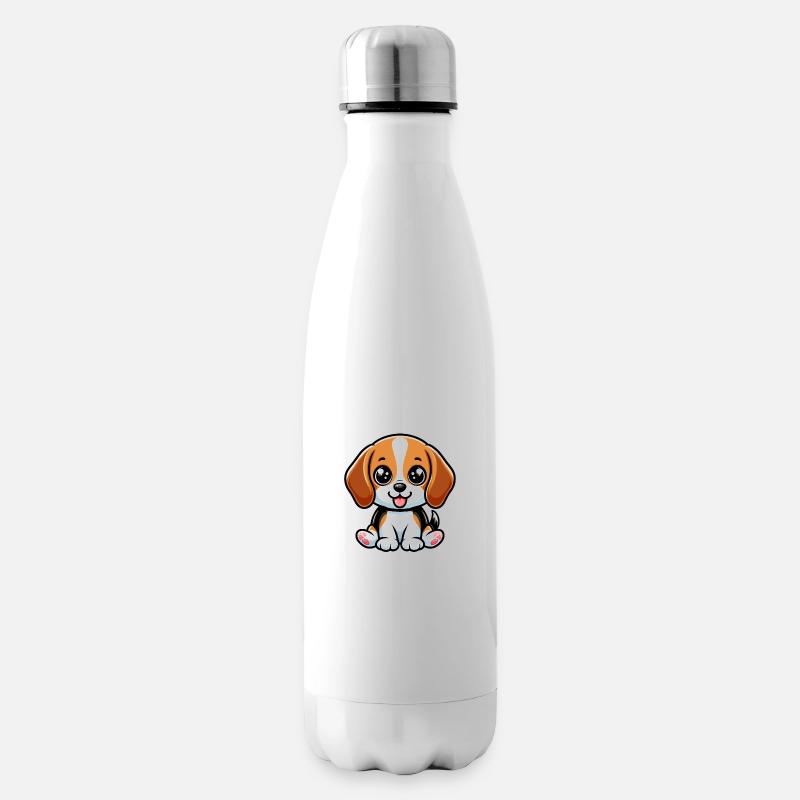 Chien Beagle Kawaii - Bouteille isotherme - blanc
