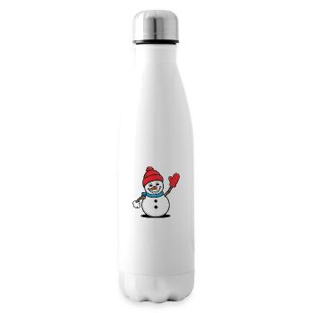 Bonhomme de neige de Noël mignon cadeau de dessin animé - Bouteille isotherme - blanc - Droite