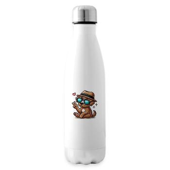 Chien dans un chapeau - Bouteille isotherme - blanc - Droite