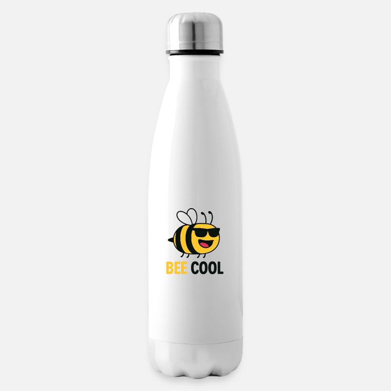 Bee Cool - Drôle d’abeille à lunettes de soleil - Bouteille isotherme - blanc