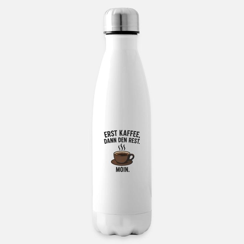 First coffee, then the rest – Moin! - Insulated Water Bottle - white