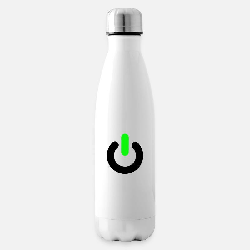 on, off, des commutateurs, pc, ordinateurs, - Bouteille isotherme - blanc