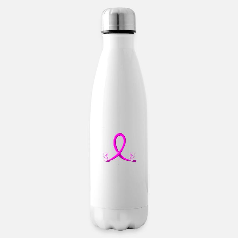 Octobre_rose_pixel - Bouteille isotherme - blanc