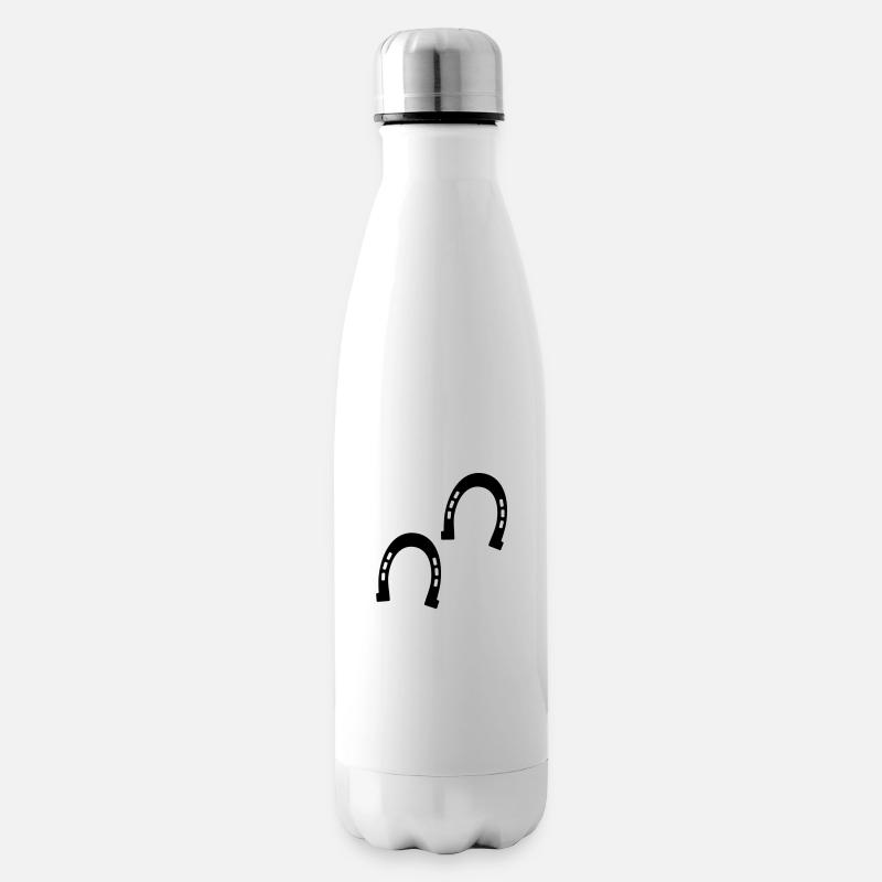 Pferden-Hufe - Isolierflasche - Weiß