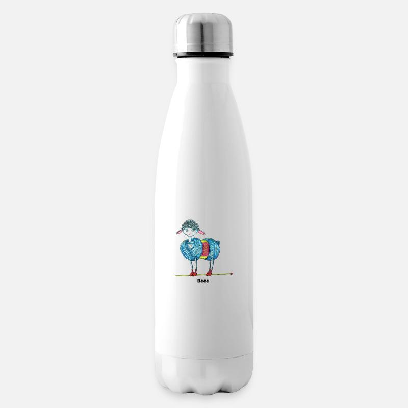 Ich liebe Stricken - Isolierflasche - Weiß