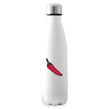 chili pepper drawing, vegetable, paprika hot - Insulated Water Bottle - white - Right