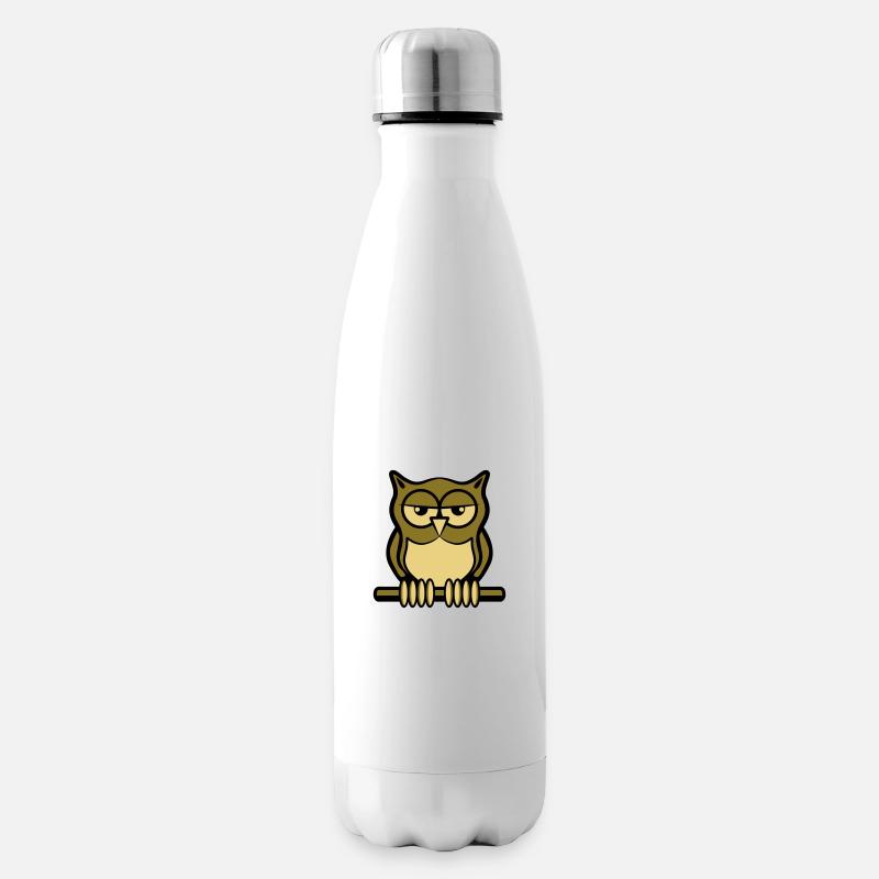 Nature de forêt oiseau chouette - Bouteille isotherme - blanc