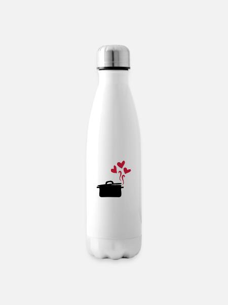 cuisiner avec beaucoup d amour cuisiner avec amour - Bouteille isotherme - blanc