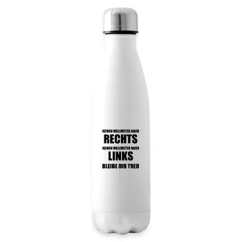 Design "Keinen Millimeter" - Treu bleiben - Isolierflasche - Weiß - Rechts