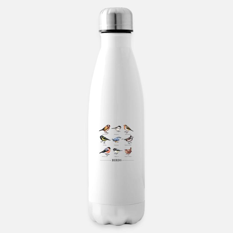 Vintage Birds - Isolierflasche - Weiß