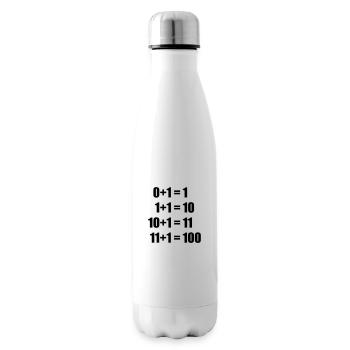 Nerdy Design "0+1+1+1+1": wahre Gleichungen, binär - Isolierflasche - Weiß - Rechts
