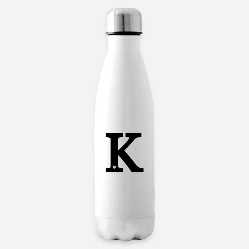 Buchstabe K Anfangsbuchstabe - Isolierflasche - Weiß