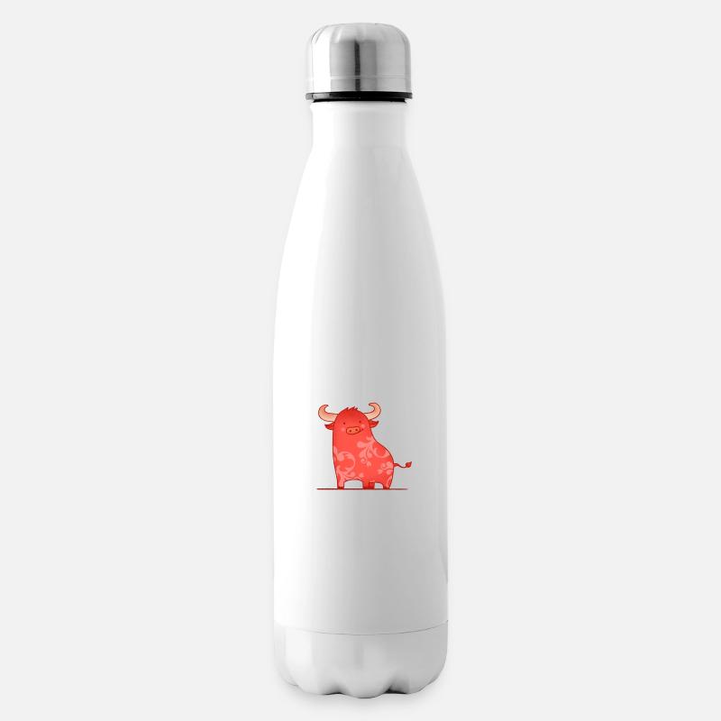 Glücklicher Stier - Isolierflasche - Weiß