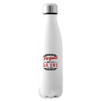 pas parfaite mais jai 50 ans - anniversaire 50 ans - Bouteille isotherme - blanc - Droite