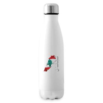 Drapeau du Liban au Liban Carte LB - Bouteille isotherme - blanc - Droite