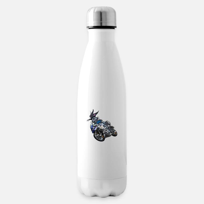 Hase Motorrad - Isolierflasche - Weiß