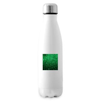 Funkelnder grüner Glitter - Isolierflasche - Weiß - Rechts
