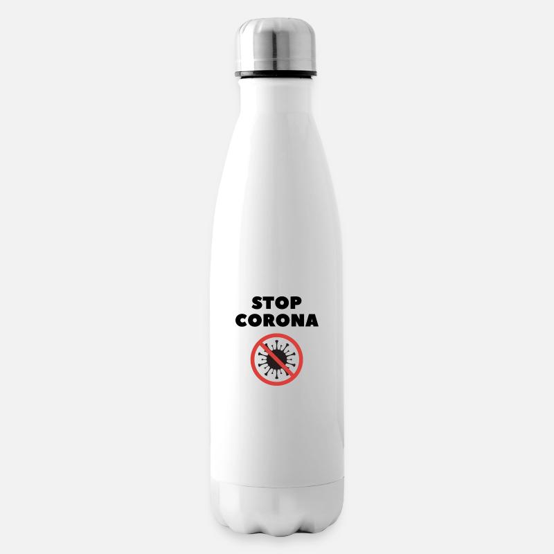 STOP CORONA - Insulated Water Bottle - white