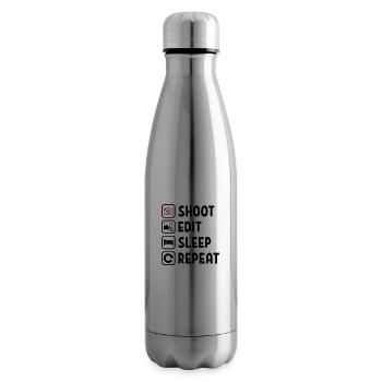 Shoot Edit Sleep Repeat - Bouteille isotherme - argent clair - Droite