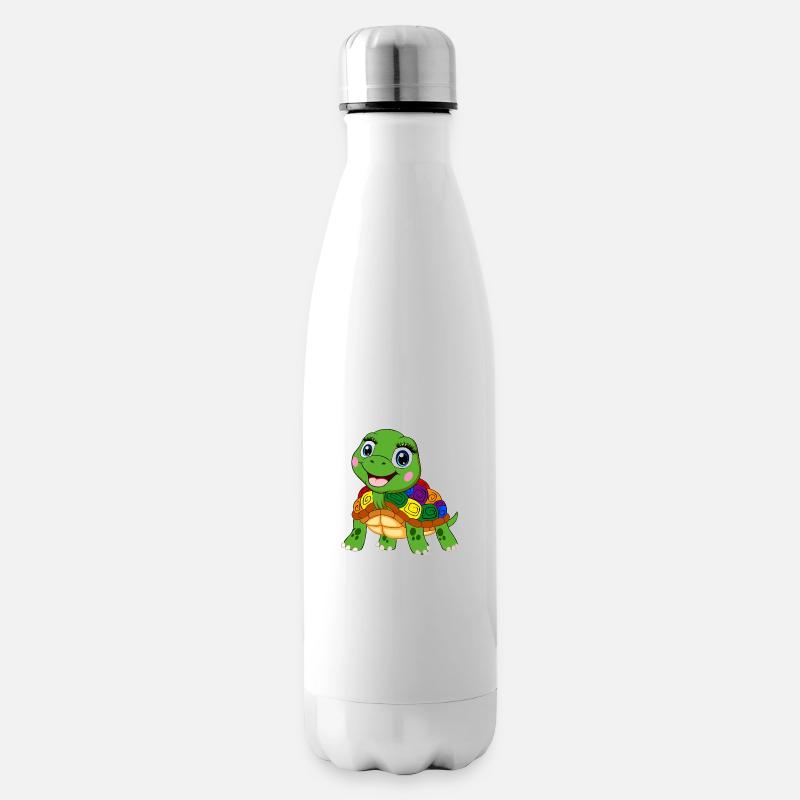 regenbogen schildkröte lgbt wasserschildkröte tier - Isolierflasche - Weiß