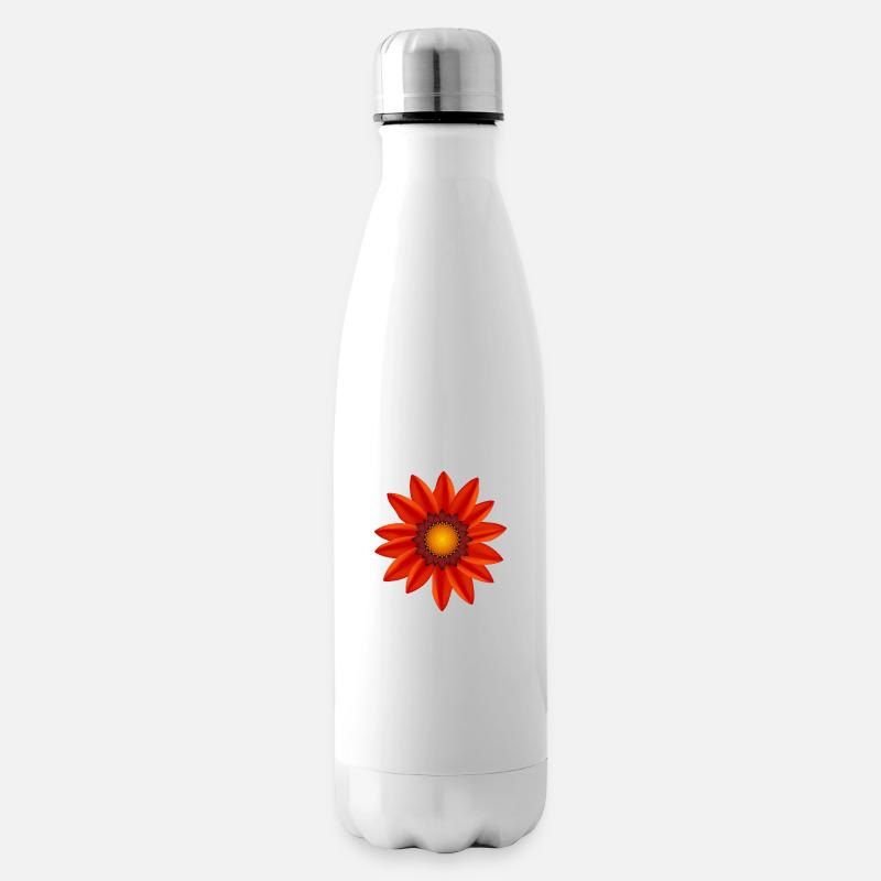 Blume - Isolierflasche - Weiß