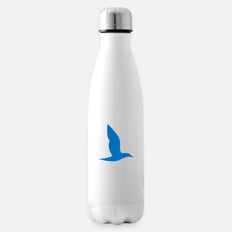 oiseau bleu - Bouteille isotherme - blanc