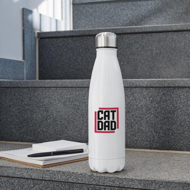 Conception du logo Cat Dad Bouteille isotherme