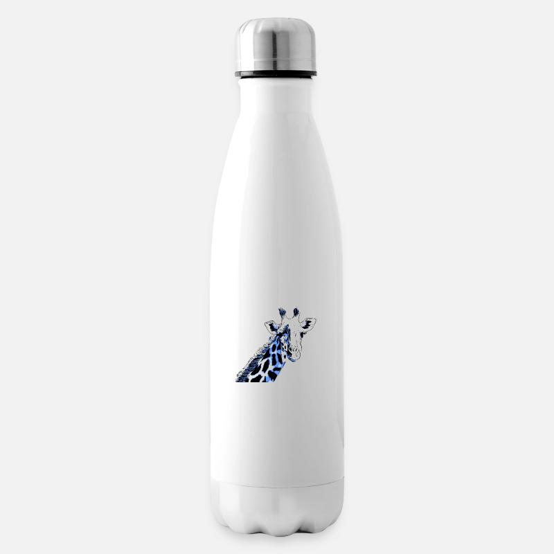 Portrait girafe - Bouteille isotherme - blanc
